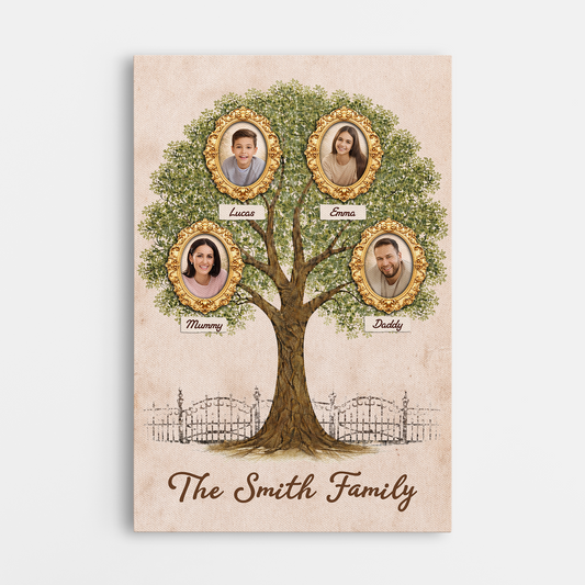 8009CUK1 personalised family tree canvas wall art_ with photos for a family 8009c6fwi