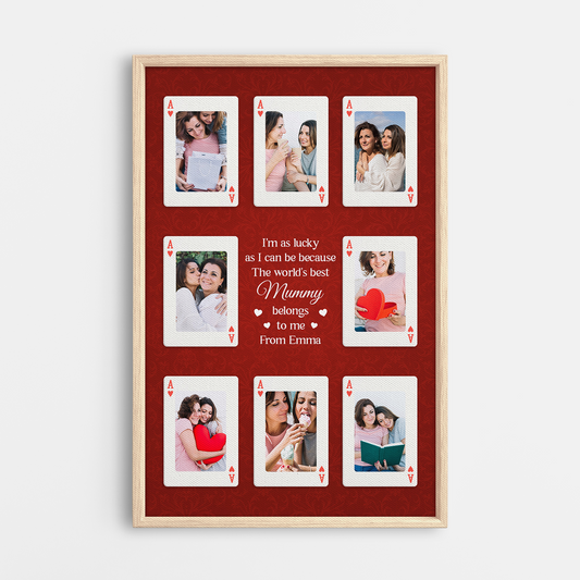 8010CUK1 personalised playing card canvas art_ with photos for mum 8010c6fma