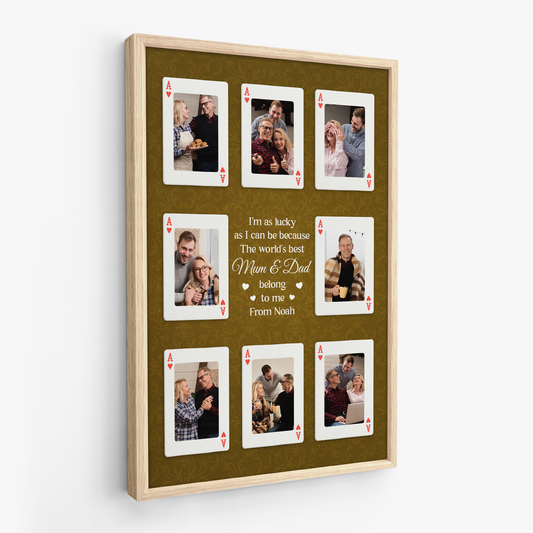 8010CUK2 personalised playing card canvas art_ with photos for mum 8010c6fma