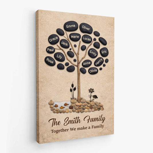 8011CUK2 personalised our family love is rock solid canvas with family names 8011c6vti