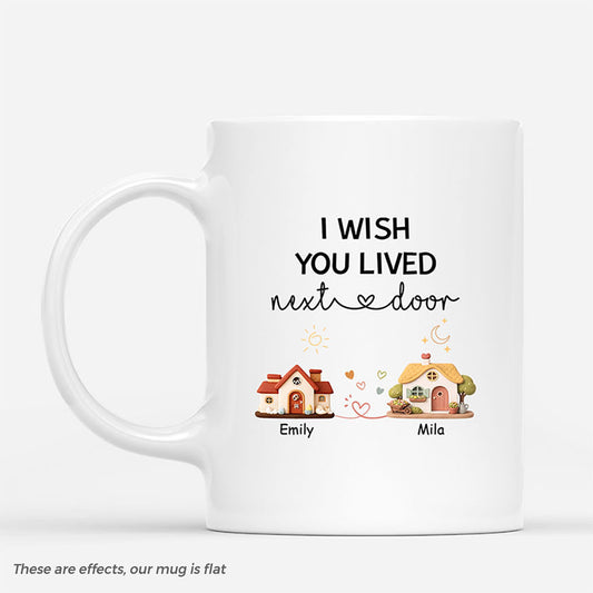 8034MUK1 personalised i wish you lived next door mug for a friend 8034m8v5f