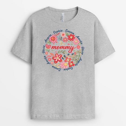 8047AUK2 personalised shirt with flowers for grandmamum on mothers day 8047asyha