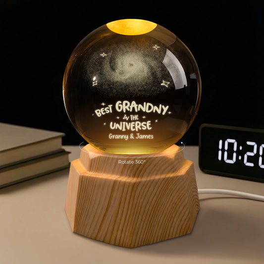 8086LUK2 personalised best dadmumgrandadgranny in the universe 3d crystal ball lamp 8086l8qnb