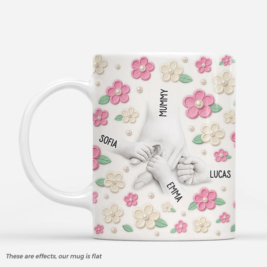 8118MUK1 3d printing effect personalised pearl flower mug for mumgrandma 8118m6qca