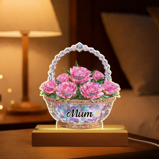 8142LUK1 personalised hologram rose basket night light for mumgrandma 8142ltkwa