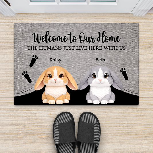 8143DUS2 personalized rabbit doormat welcome to my home doormat 8143dak5i