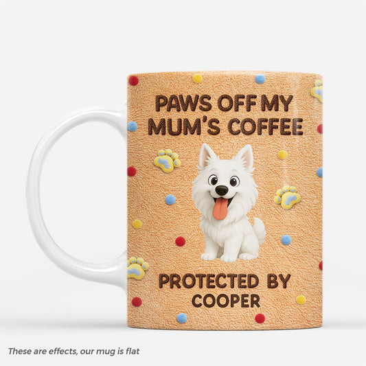 8159MUK1 personalised paws off my mums coffee mug for dog lovers 8159mnvwc