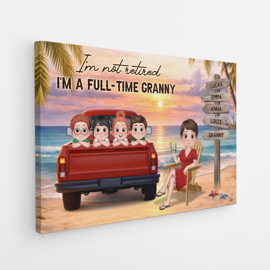 8160CUK2 personalised im not retired im a full time grandadgranny canvas 8160csxwa