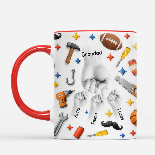 8189MUK2 3d printing effect personalised daddy fist bump mug for dadgrandad 8189mtfab