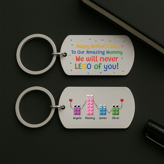 8216JUK2 3d printing effect personalised we will never lego of you metal keyring for dadmum 8216j8qnb