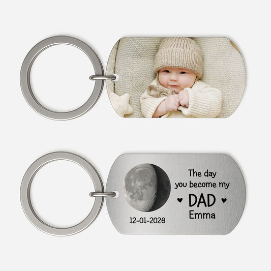 8217JUK1 personalised metal moon phase keyring with photo for dadmum 8217j8vab_1