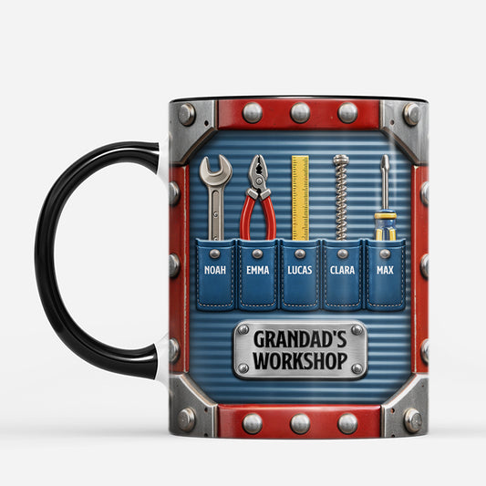 8220MUK2 3d printing effect personalised daddys workshop mug for dadgrandad 8220m8lmb