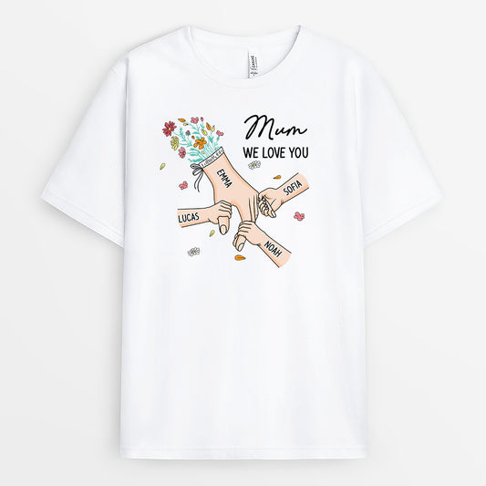 8227AUK1 personalised hand in hand shirt with names for mumgrandma 8227a6paa