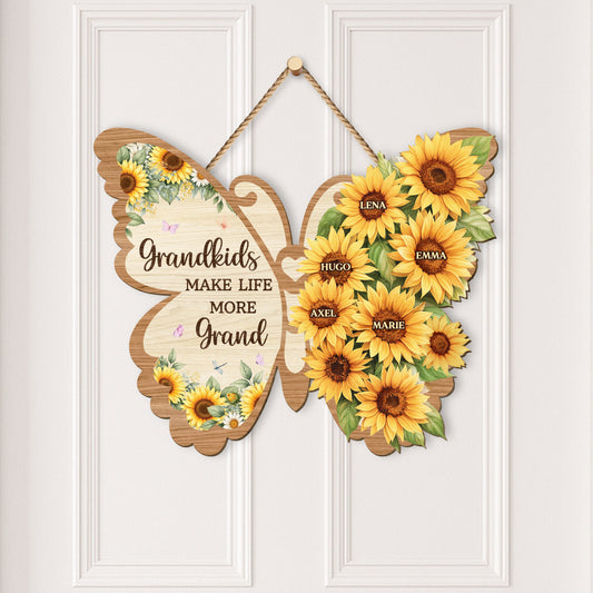 8251QUK2 personalised grandkids make life more grand wooden sign for grandmamum 8251qnyza