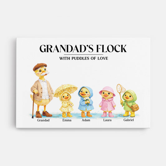 8252CUK1 personalised grannys flock duck canvas for grandmagrandad 8252c6pma