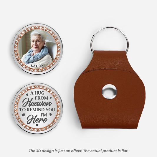 8267AUK1 3d printing effect personalised a hug from heaven leather pocket hug with photo 8267aj8lma