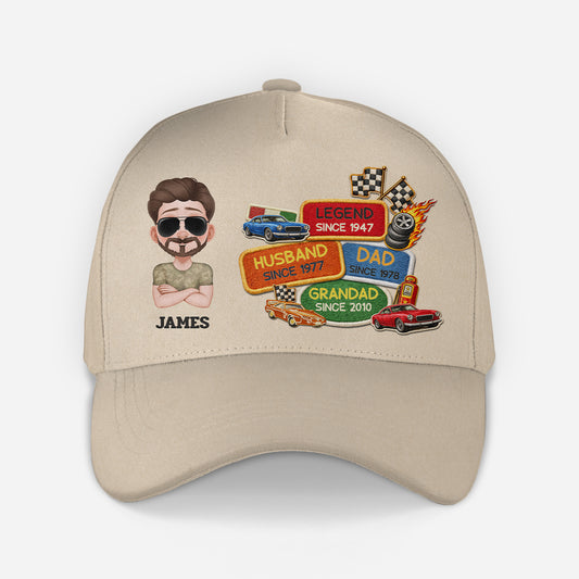 8290JUK1 3d printing effect personalised legend husband dad grandad classic cap 8290jspnb