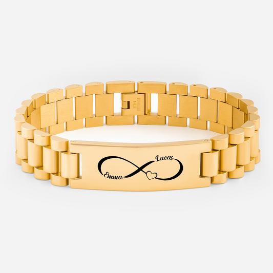 8325JUK1 personalised stainless steel watch band bracelet for couples with names 8325jnf5g