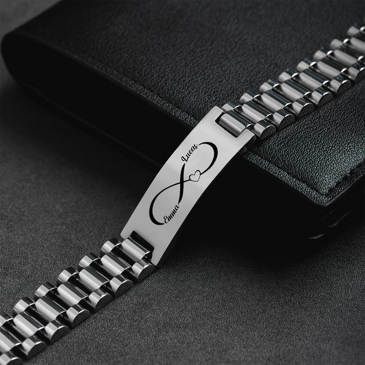 8325JUK2 personalised stainless steel watch band bracelet for couples with names 8325jnf5g