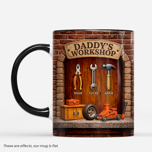 8326MUK1 3d printing effect personalised daddys workshop coffee mug for dadgrandad 8326msxmb