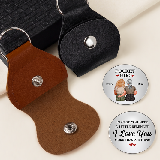 8348AUK2 personalised i love you leather pocket hug token for mumgrandma 8348aj8kca