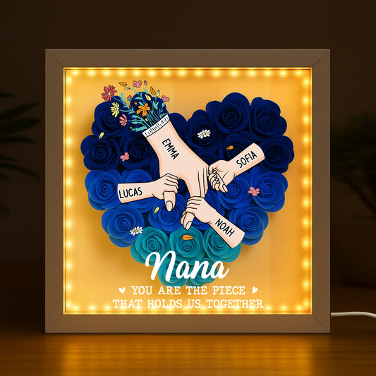 8392OUK2 personalised mumgranny you are the piece that holds us together flower shadow box 8392o6p5a