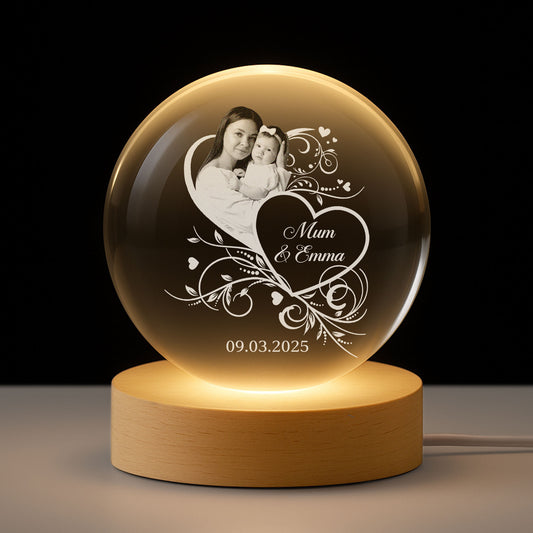 8405LUK1 personalised crystal ball lamp with picture for mumdad 8405laqla
