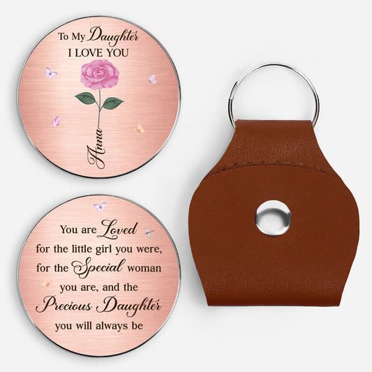 8454AUK1 personalised to my daughter i love you leather pocket hug from mum 8454ajsvza_1
