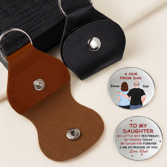 8497AUK1 personalised a hug from dad leather pocket hug for sondaughter 8497ajsvbb_1