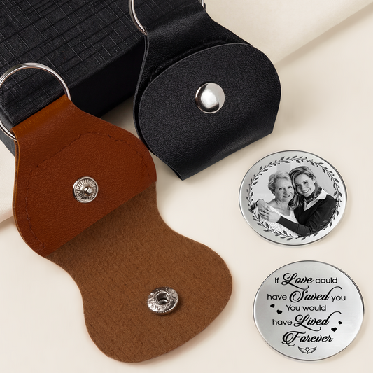 8522AUK2 personalised memorial leather pocket hug with photo 8522ajcewb