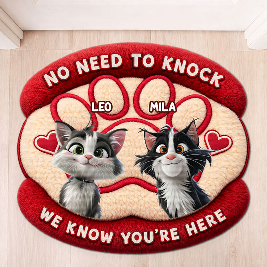 8564AUK1 personalised no need to knock custom shaped doormat for cat lovers 8564adavwd_2