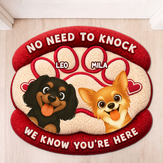 8564AUK1 personalised no need to knock custom shaped doormat for dog lovers 8564adavwc_2