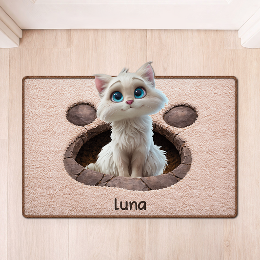 8565AUK1 3d printing effect custom shaped doormat for cat lovers 8565adsfnd