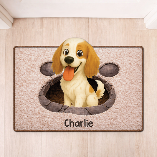 8565AUK1 3d printing effect custom shaped doormat for dog lovers 8565adsfnc
