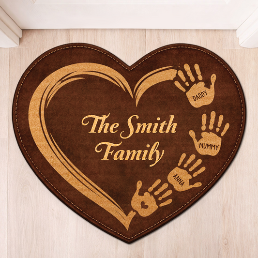 8577AUK1 3d printing effect custom heart shaped doormat for family 8577adncwi