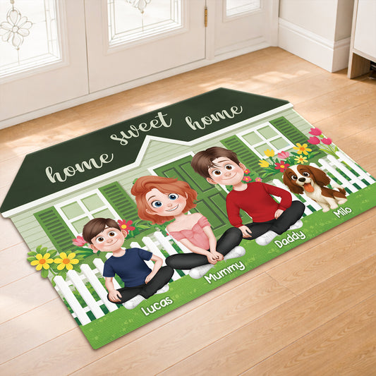 8592AUK2 personalised home sweet home custom shaped doormat for family 8592adcpti