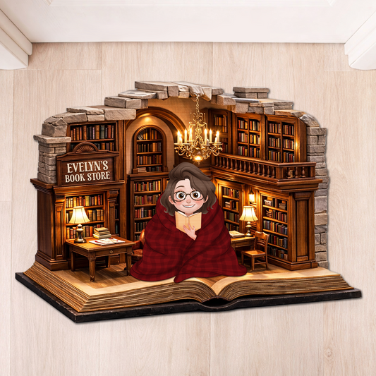 8597AUK1 3d printing effect personalised book store custom shaped doormat for himher 8597adcf5a