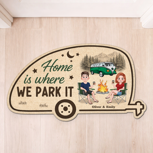 8615AUK1 personalised home is where we park it custom shaped doormat for camping couples 8615adtfhg_178e9742 5b79 46fe 81f3 eabc7b88255d