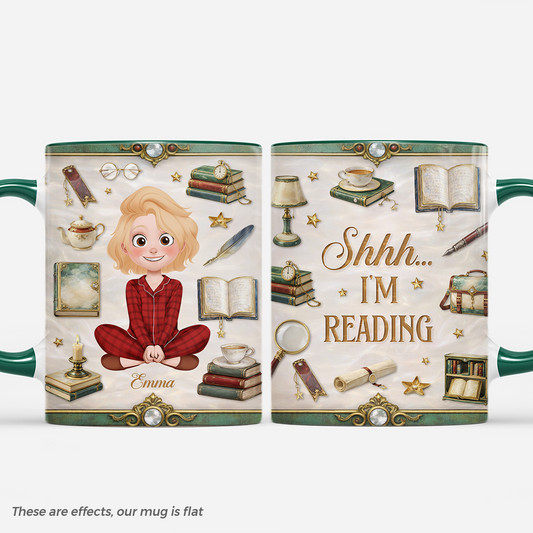 8632MUK1 3d printing effect personalised shhh im reading mug for book lovers 8632m8cza