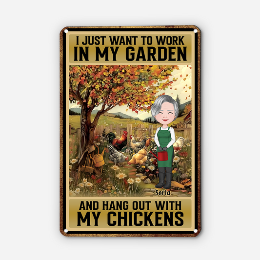 8640EUK2 personalised you dont stop gardening when you get old_ metal sign for her 8640e6eba