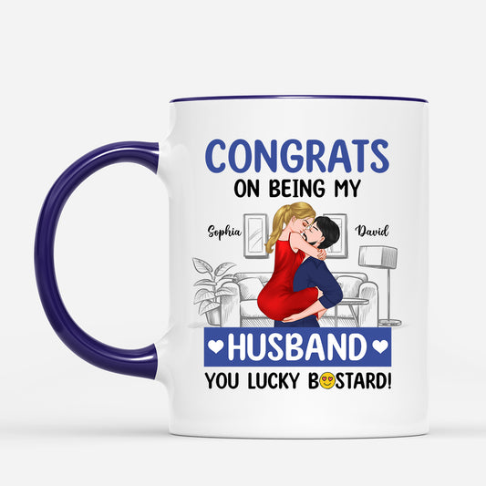 8718MUK2 personalised congrats on being my husbandwife mug for couples 8718mnpsg