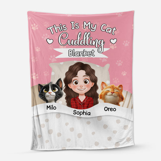 8724BUS1 my cat cuddling blanket personalized fleece blanket for cat lovers 8724b8hsd_1