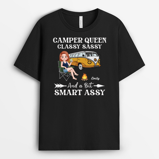8745AUK1 personalised camper queen shirt for women who camp 8745a8fca