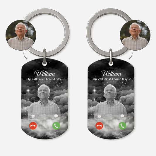 8754JUK1 personalised the call i wish i could take memorial keyring with photo 8754j6vma_1