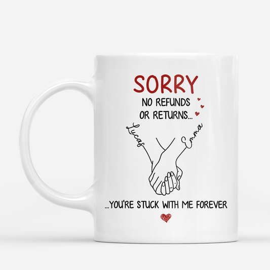 8767MUS1 youre stuck with me forever mug with names custom gifts for couples 8767mchcg