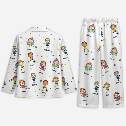 8780VUK2 personalised pyjama set for mumdad with kids names 8780vtkaa