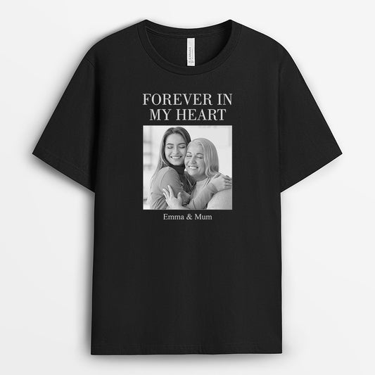 8862AUK1 personalised forever in my heart memorial shirt with photo 8862a6dag