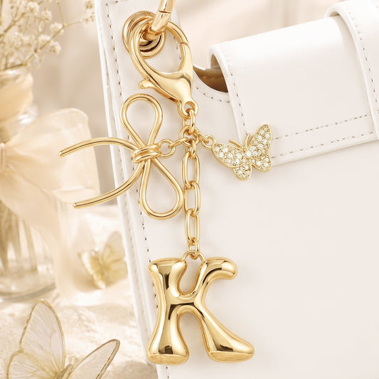 8878AUK1 personalised bubble letter keychain_ with charms_ for himher 8878aj0p5a