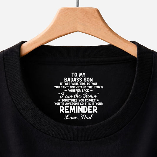 8947AUK1 personalised to my badass daughterson inner neck print t shirt 8947aa6ela