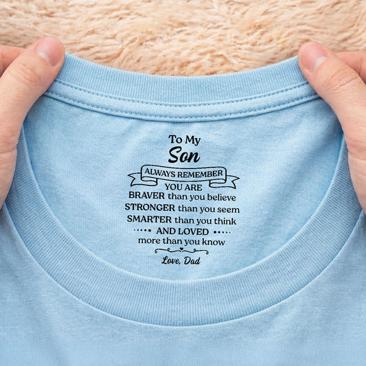 8956AUK1 personalised braver stronger smarter inside neck print t shirt for daughterson 8956aaavla_1